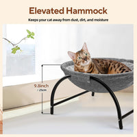 Raised Cat Hammock Bed, Pet Bed for for Indoor Cats - Gray / Plush - image 3