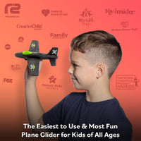 Foam Airplanes - Stocking Stuffers for Kids All Ages 4 5 6 7 8 9 10 Year Old - Best Toy Gift - Boy - Jet Black - image 2