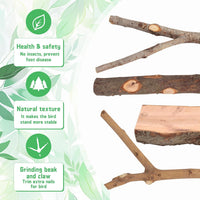 4 Pack Natural Wood Bird Perch Set for Parakeet Cage – Essentials for Birds - 4 Pcs - Extra Thick & Long Set(For Medium/Large Birds) - image 4