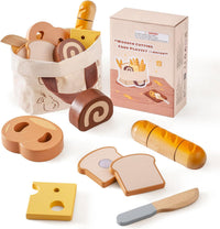 ROBOTIME wooden play food cutting fruit set with storage shopping bag - view 4