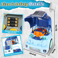 Interactive Truck Engine Toy with Removable Parts, Lights - Blue - image 2