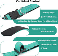 Reflective Dog Collar, Adjustable Nylon for Medium Dogs - Teal / S:width 5/8"neck 10.5-16" - image 4