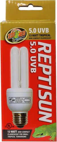 Zoo Med ReptiSun 5.0 Mini Compact Fluorescent Lamp 13 Watts – Essentials for Reptiles And Amphibians - 1 Count (Pack of 1)