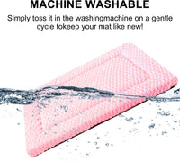 Dog Bed Mat,Reversible & Ultra Soft Kennel Pad-Machine Washable Pet Bed for Dogs & Cats-All-Weather - 24.0" L x 18.0" W x 1.5" Th / Pink - image 4