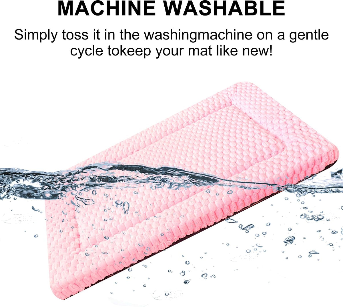 Dog Bed Mat,Reversible & Ultra Soft Kennel Pad-Machine Washable Pet Bed for Dogs & Cats-All-Weather - 24.0" L x 18.0" W x 1.5" Th / Pink - image 4