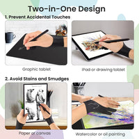 Artist Drawing Glove: 3-Layer Palm Rejection for iPad & Drawing - Midnight Profile(2 Pack) / Large - image 2