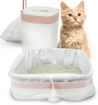 PETSWORLD Cat Litter Box Liners, Heavy Duty Litter Pan Liners Bags with Drawstring for Pet Cat Litter Tray (Unscented) (Extra Large - 36 x 18 Inches, 60 Count)