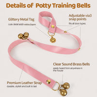 Kytely Leather Dog Doorbells to Go Outside - Pink - image 4