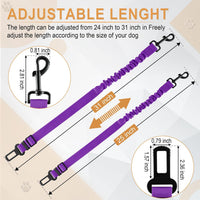 Dog Seat Belt for Car, Retractable Pet Safety Harness - Purple-1PCS - image 3