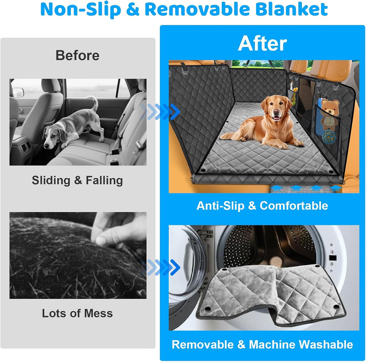 URPOWER Back Seat Extender for Dogs - Black and Grey / M - Cars / Full Size SUVs - image 3