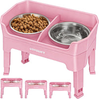 URPOWER Elevated Dog Bowls - Pink / Large