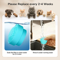 Upgrade 2.2L/78oz Ceramic Pet Fountain - Glass filter-6+6 sets - image 3