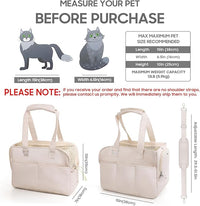 Dog Carriers for Small Dogs, Soft Sided Folding Small Dog Carrier for Dogs Medium Cats Puppies up to 13 Lbs, Washable Breathable Puppy Carrie Carrier for Outdoor Travel (Small Beige)