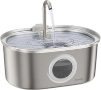 PawsPik SS-01 Stainless Steel Faucet-Design Cat Fountain – Essentials for Cats - Silver