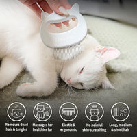 The Original Pet Hair Removal Massaging Shell Comb – Essentials for Cats - White - image 2
