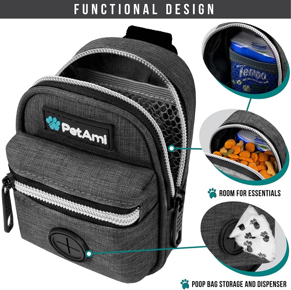 PetAmi Dog Poop Bag Holder for Leash - Charcoal Gray / 1 Count (Pack of 1) - image 3