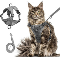 Wanheart cat Chest Harness and Leash - grey / XL:16.5-22.04lb