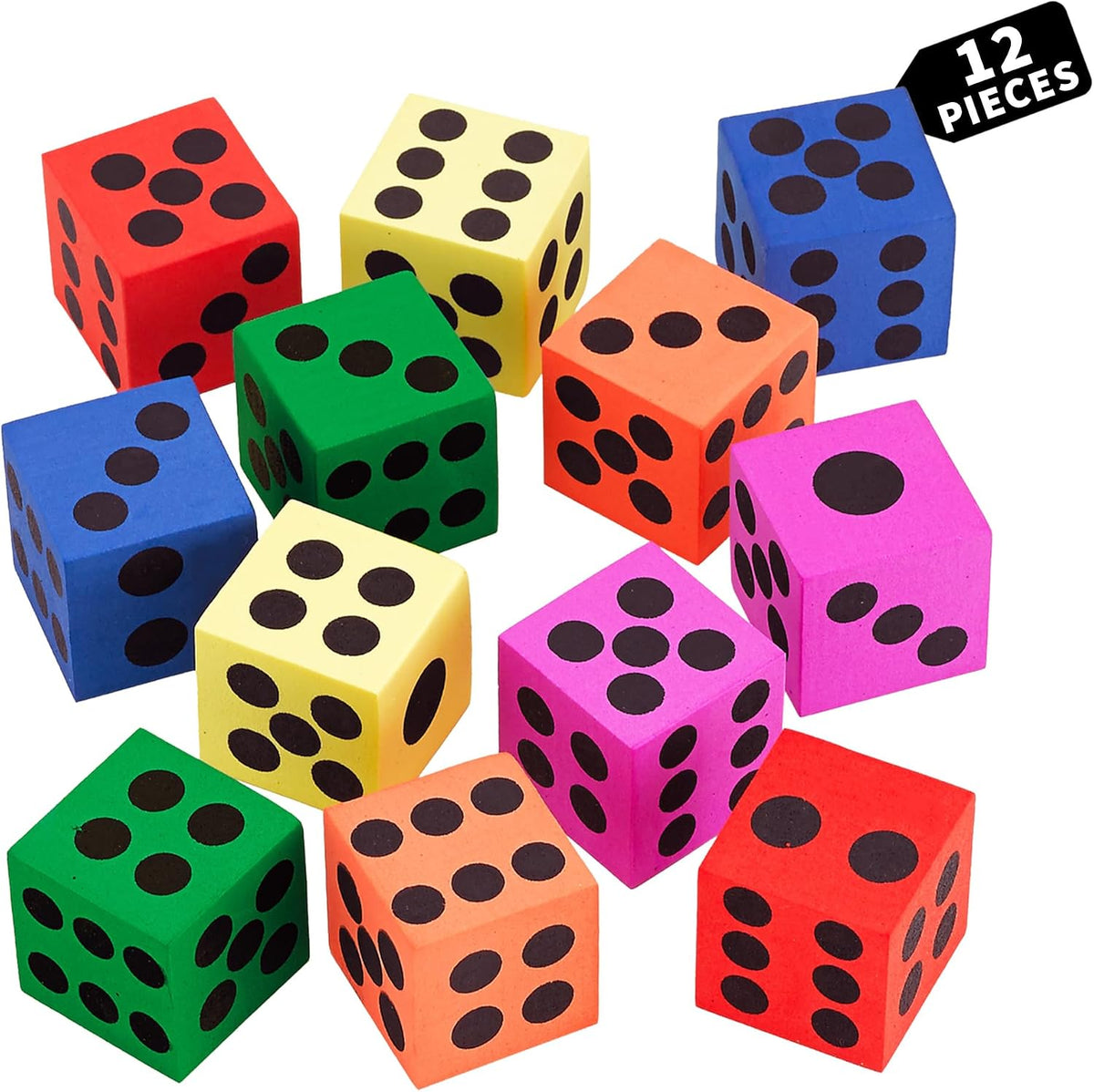 Big Foam Dice Set 24 Pack, Non-Toxic - 12 Pack