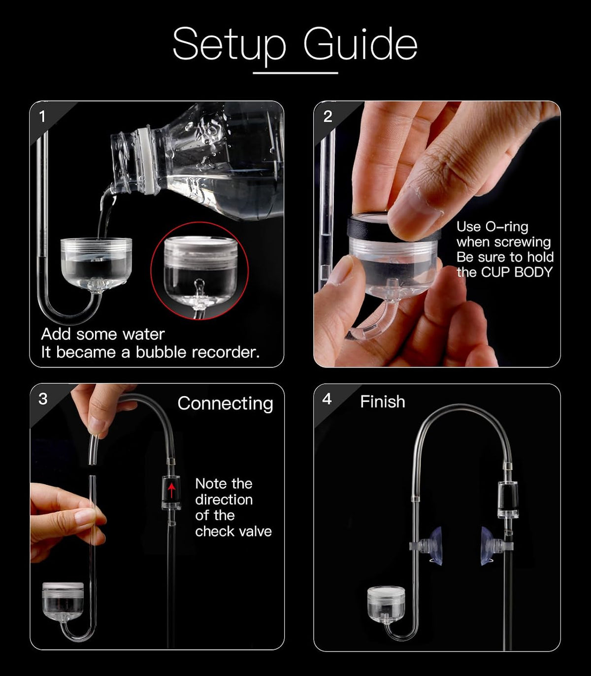 Acrylic CO2 Diffuser with Integrated Bubble Counter for Aquarium - Acrylic diffuser(S) - image 4