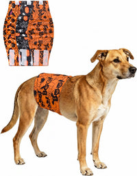 CuteBone Dog Belly Bands for Male Dogs Wraps Washable Doggie Diapers - Trick-or-Treat Trio / M(14"-17")