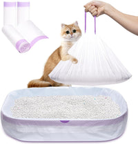 Pack of 30 large Elzrghs cat litter box liners with drawstrings
