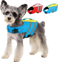 Kuoser Dog Life Jacket with Rescue Handle - Medium (Chest Girth:20.5-25.2'') / Ocean Blue