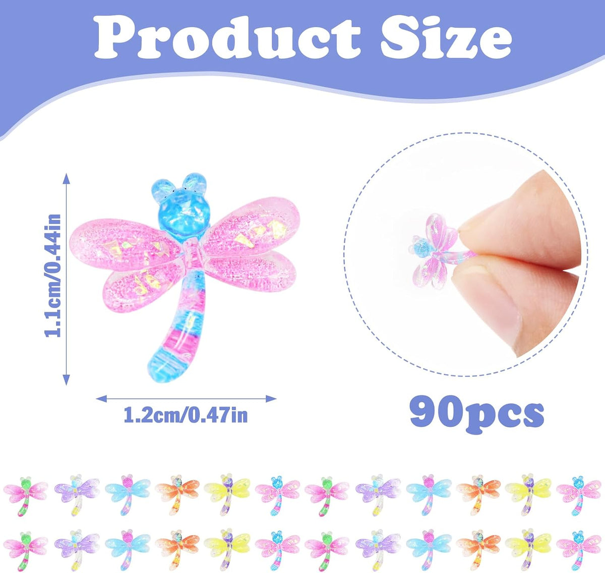 60Pcs Mini Resin Butterflies - 90pcs Mini Dragonflies - image 3