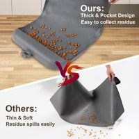 Dog Food Mat 36"x24" - Silicone Dog Mat for Food and Water Large Pet Feeding Mats with Residue - Gray / 19"L x 12"W - image 3