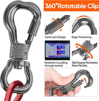 Tresbro 100FT Red Reflective Tie Out Cable for Dogs Up to 250 Pounds, Steel Wire Lead Leash with Stainless Rotatable Buckle, Lightweight and Enduring, Dog Chains Outside for Outdoor,Yard,Camping