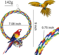 WishLotus Bird Swing, Cotton Rope Swing with Bite Resistance Perches for Parakeets, Budgie - 18cm - image 2