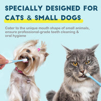 Small dog and cat toothbrush kit with 2 micro-head extra soft brushes - view 2