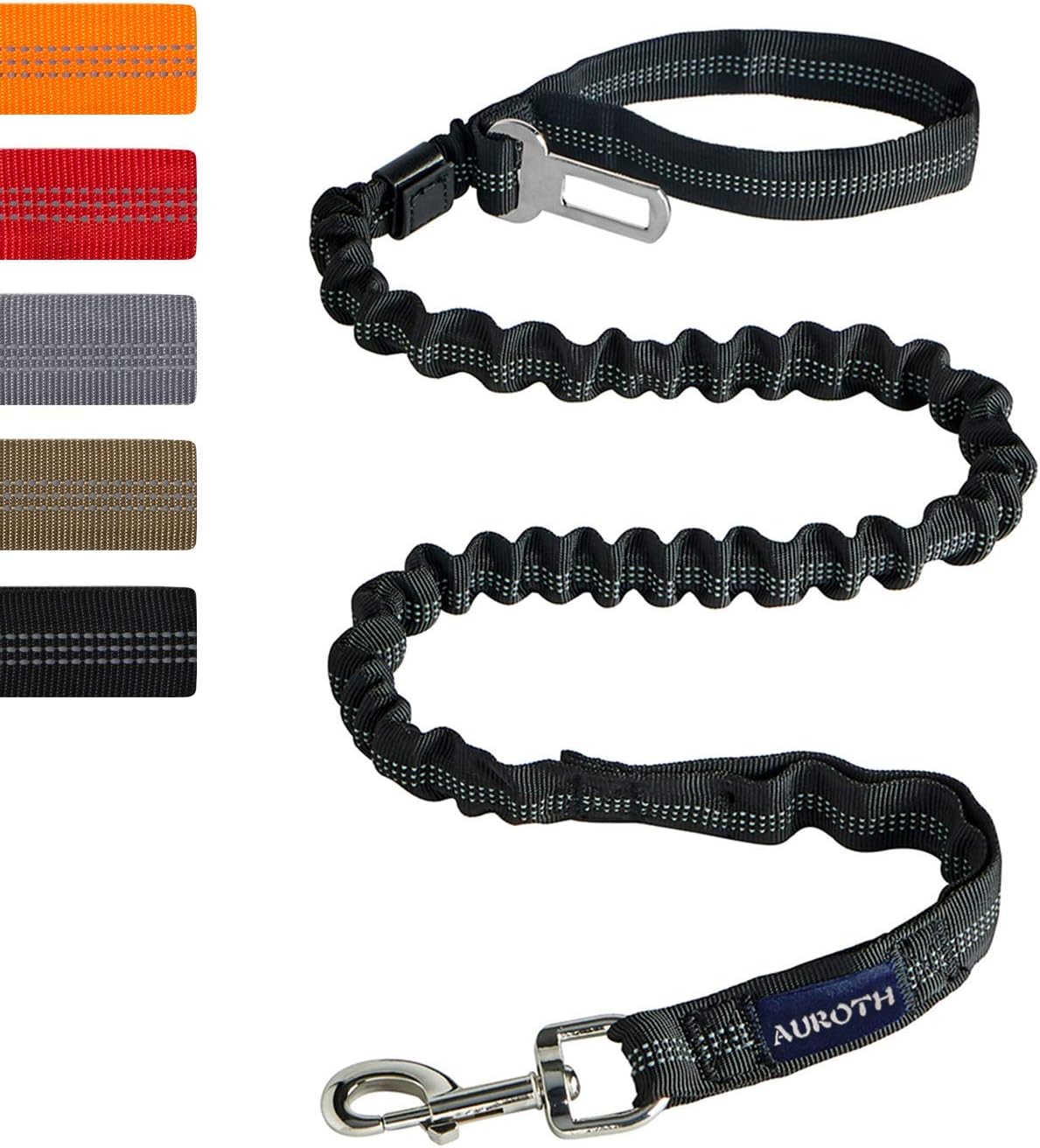 AUROTH Bungee Dog Leash for Large Dogs - Black / MAX: 6 FT