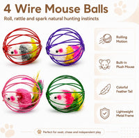Cat Toys for Indoor Cats, 20 Packs Cat Toys Balls – Essentials for Cats - Mouse Balls 16Pcs - image 4