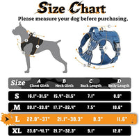 rabbitgoo Dog Harness for Large Dogs No Pull, Tactical Service Pet Vest with Molle and Control Handle, Adjustable and Reflective Military Harness for Easy Walking and Training, Blue, L