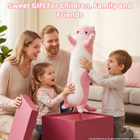 Cute Long Cat Plush Body Pillow, Soft Stuffed Animals 19.7 Inch – Fun for Kids & Family - Pink / 19.7 inches - image 3