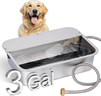 3 gallon automatic dog water bowl dispenser, stainless steel, outdoor
