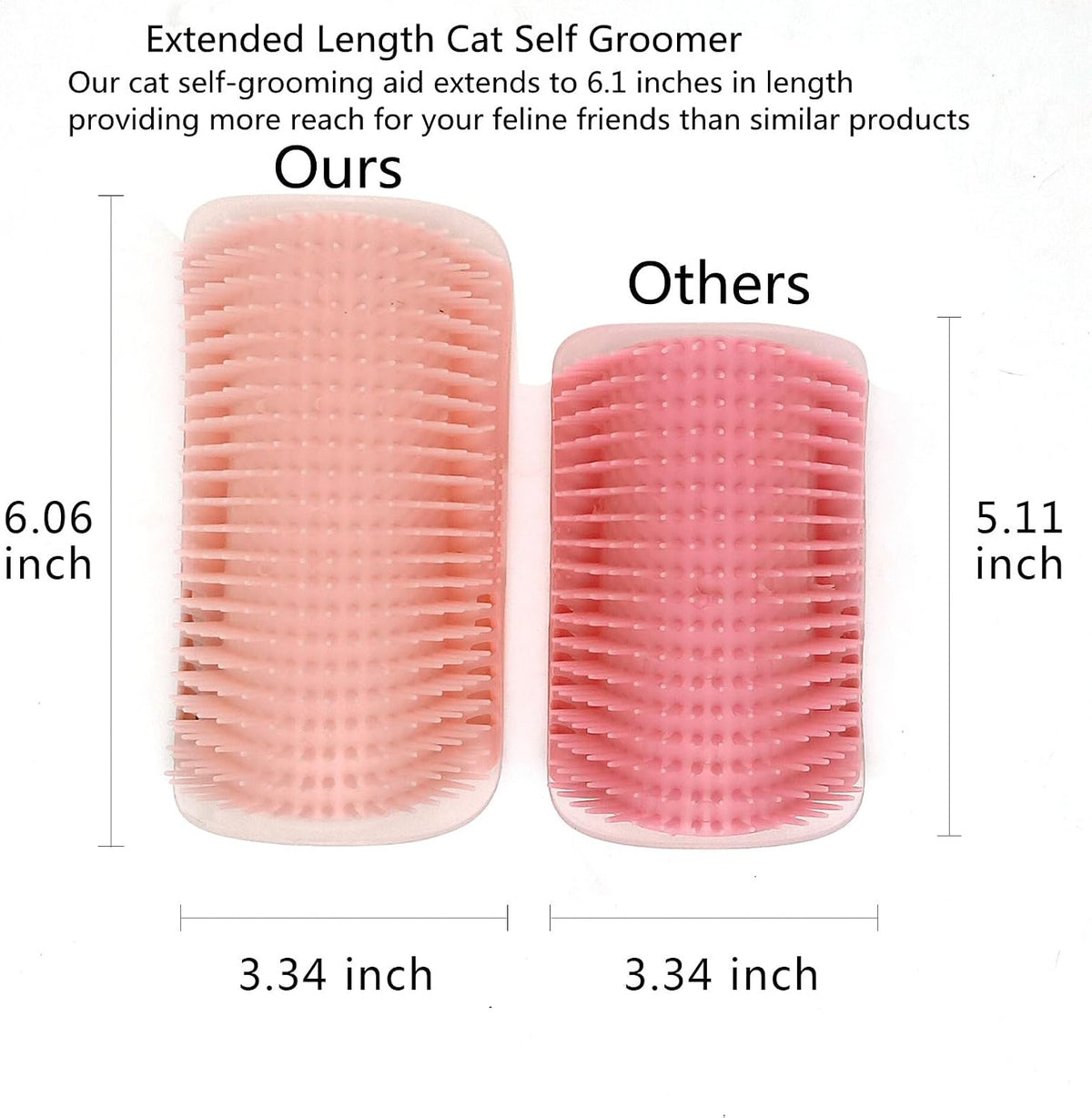 Cat Face Scratcher Wall Corner Massage Comb, Self Grooming Brush – Essentials for Cats - pink - image 2