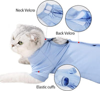 LIANZIMAU Cat Surgical Recovery Suit Professional for Male Female Dog Abdominal Wounds Cone E-Collar Alternative Anti-Licking Pet Surgical Recovery Pajama Suit Soft Fabric Onesie for Cats