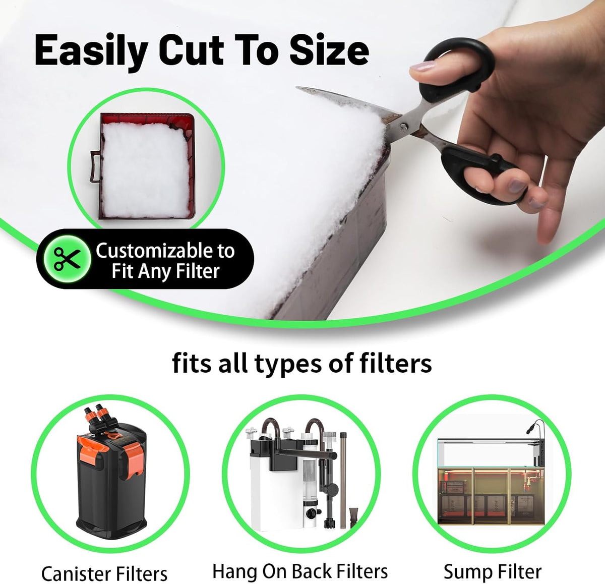 hygger 1'' Thick Aquarium Filter Floss 12"x 68" Poly Fiber Fish Tank - 12"x68" - image 4