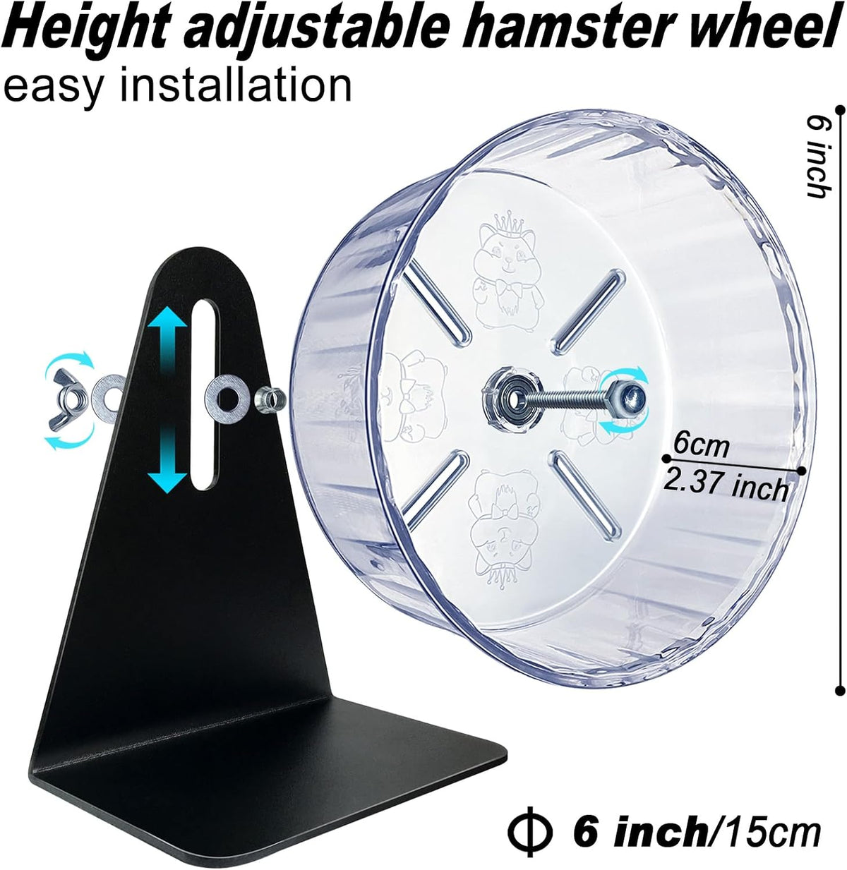 Hamster Wheel, Silent Wheel - Φ 6 inch / Transparent - image 2