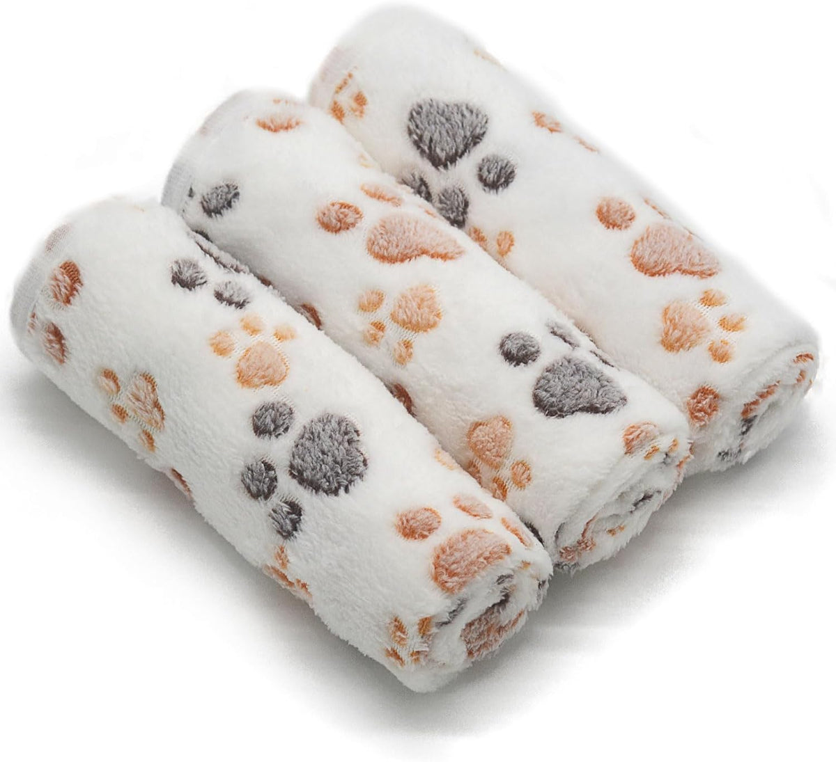1 Pack 3 Puppy Blanket, Fleece Pet Small Dog Blanket for Puppy Cat, 40"x30" – Essentials for Dogs - Large(40"x30") / White Paw