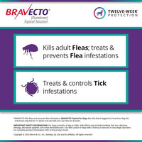 BRAVECTO Topical Solution for Dogs, Flea & Tick, 12 Week Supply, 4.4-9.9 lbs., Yellow Box