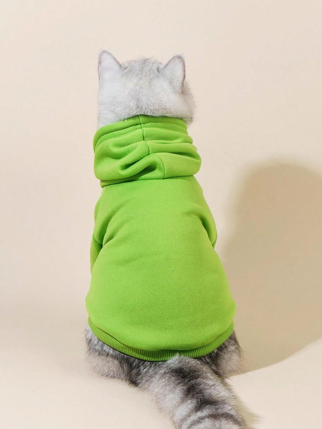 Basic Dog Hoodie Sweatshirt Puppy Sweater Warm Cat Costumes Pet - X-Small / Green - image 3