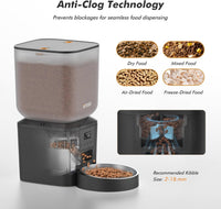 Automatic Cat Feeder for 2 Cats, Timed Cat Food Dispenser - Matte Black / Standard-One Bowl - image 4