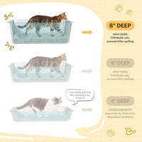 LIHONG Stainless Steel Cat Litter Box,Extra Large Metal Litter Box for Big Cats Kitty Rabbits,No Smell,Non Stick,Easy to Clean(24" Lx16 Wx8 H,XL)
