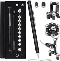 Magnetic Fidget Pen Toys - Multifunctional Writing Novel Pen for Friends, Kids, Boys, Girls, Teens 8+, Office Teacher Birthday Party Gifts, Stress & Anxiety Relief(Black)