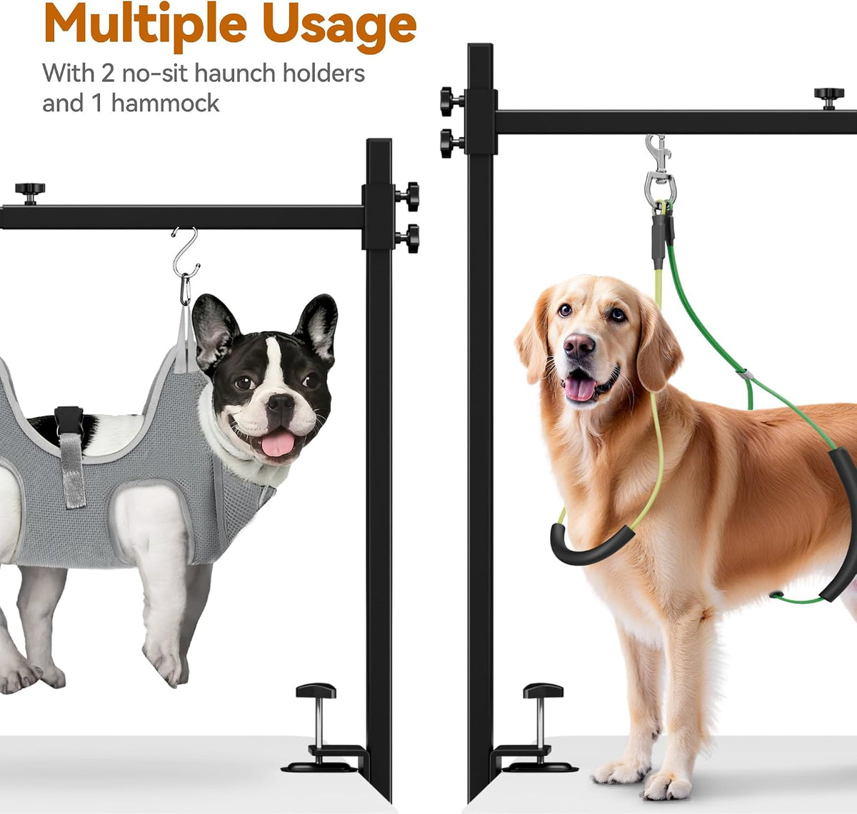 H Shape Dog Grooming Arm for Table, L Size Hammock, 42" H - S Hammock (Leg Spacing: 4.5–9.5″) - image 2