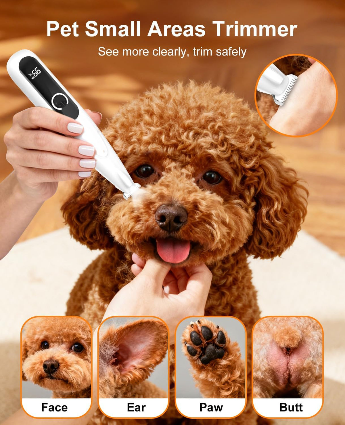 IREDOON cordless dog paw trimmer with LED light and grooming kit - view 4