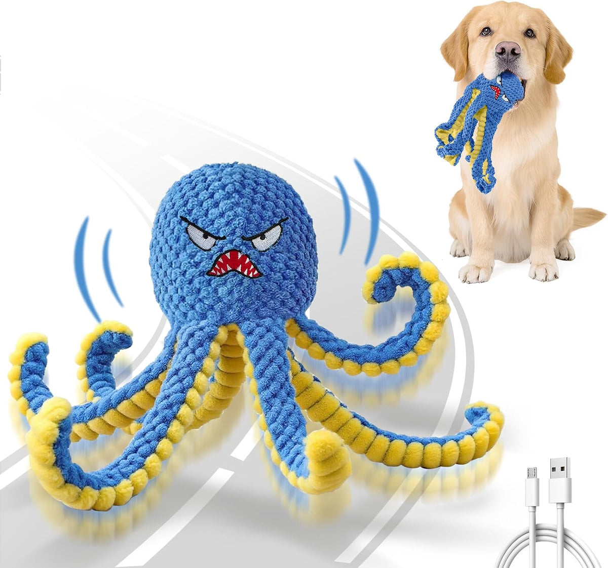 Interactive Dog Toys Octopus to Keep Them Busy – Essentials for Dogs - Blue