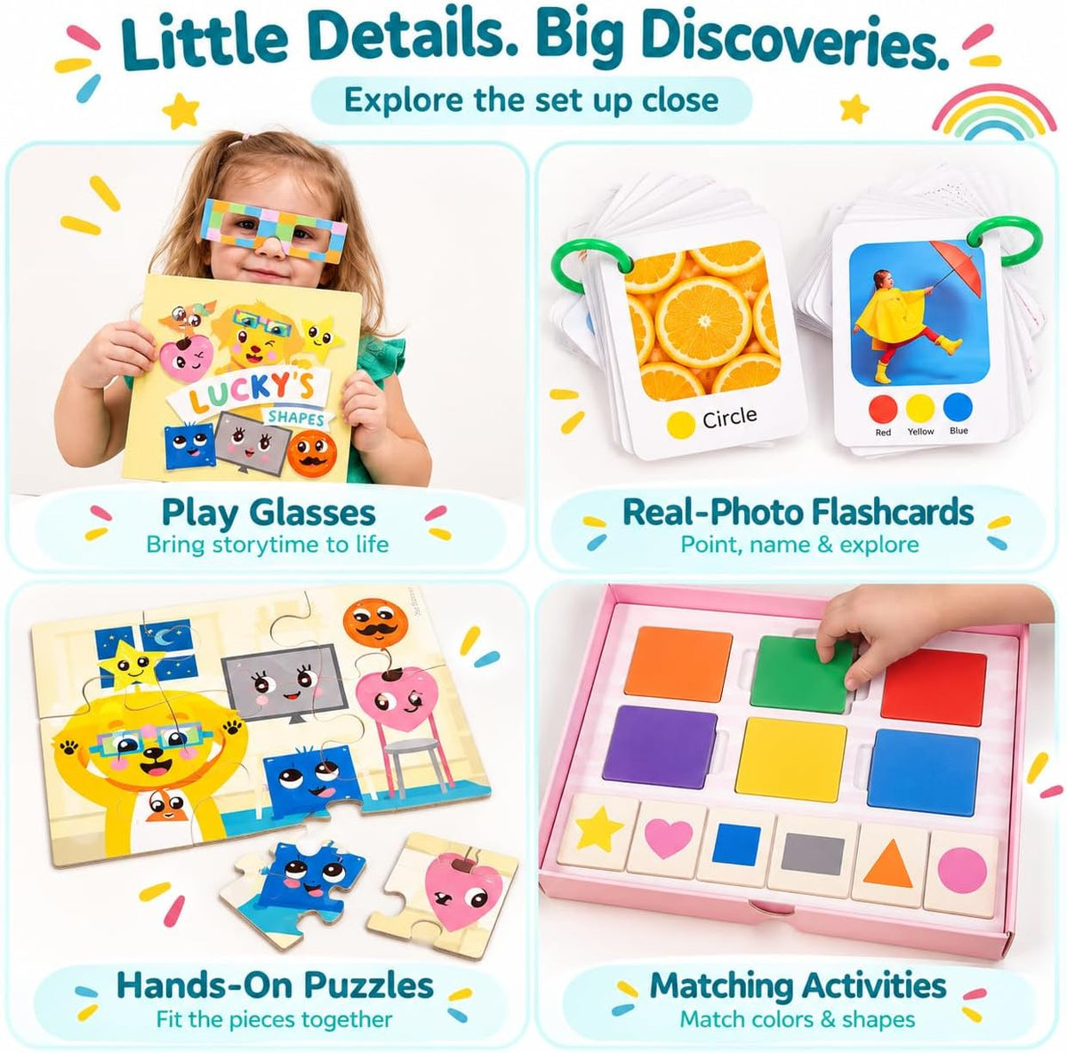 TOYVENTIVE learning toys set for 2 year olds with books, puzzles and matching games - view 16